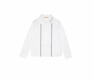 NEW MARNI girls collared poplin shirt in white